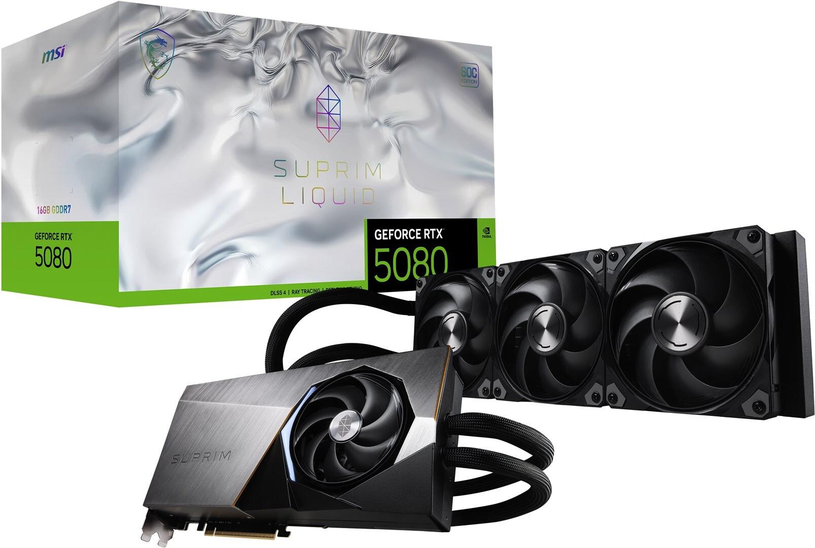 MSI GeForce RTX 5080 16G SUPRIM LIQUID SOC - Grafikkarten (V531-007R)