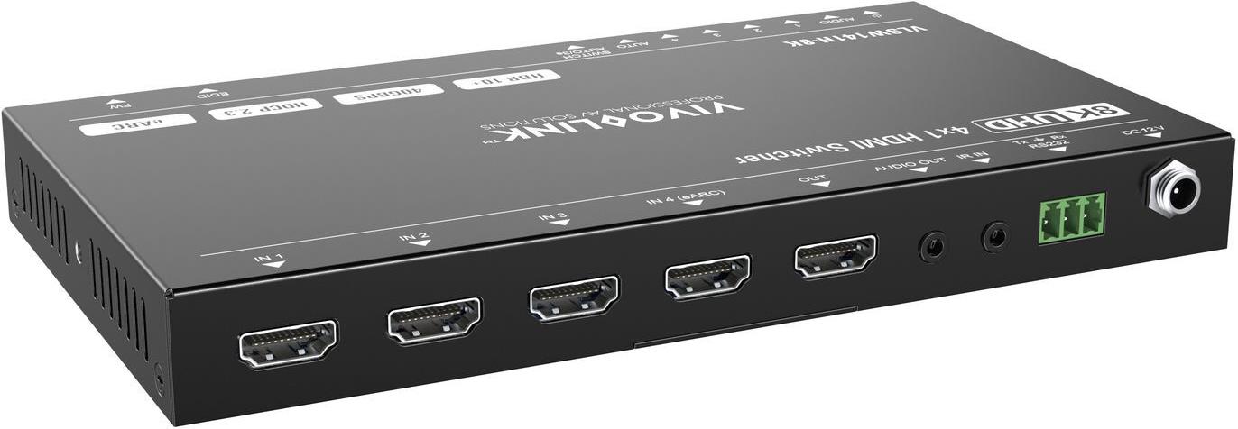 VivoLink HDMI switcher 4x1 8Ka60Hz with RS232 control eARC and - RS-232 - HDMI (VLSW141H-8K)