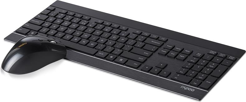 Rapoo 8900P - Tastatur-und-Maus-Set - kabellos - 5 GHz - Schwarz