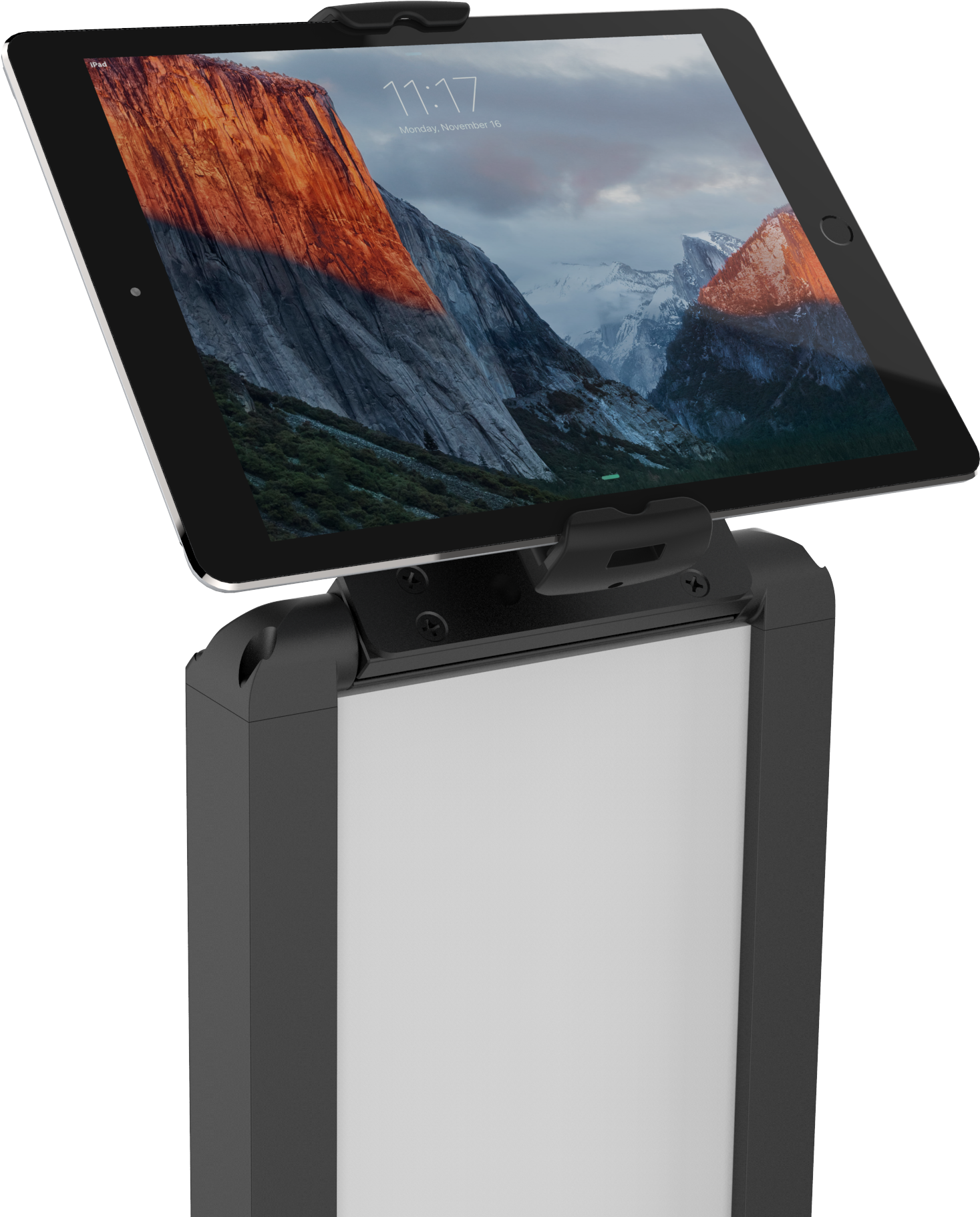 Compulocks Cling BrandMe Universal Tablet Floor Stand Black - Aufstellung - für Tablett - verriegelbar - Stahl - Schwarz - Bildschirmgröße: bis zu 33 cm (bis zu 33,00cm (13") ) - Montageschnittstelle: 100 x 100 mm - Bodenaufstellung