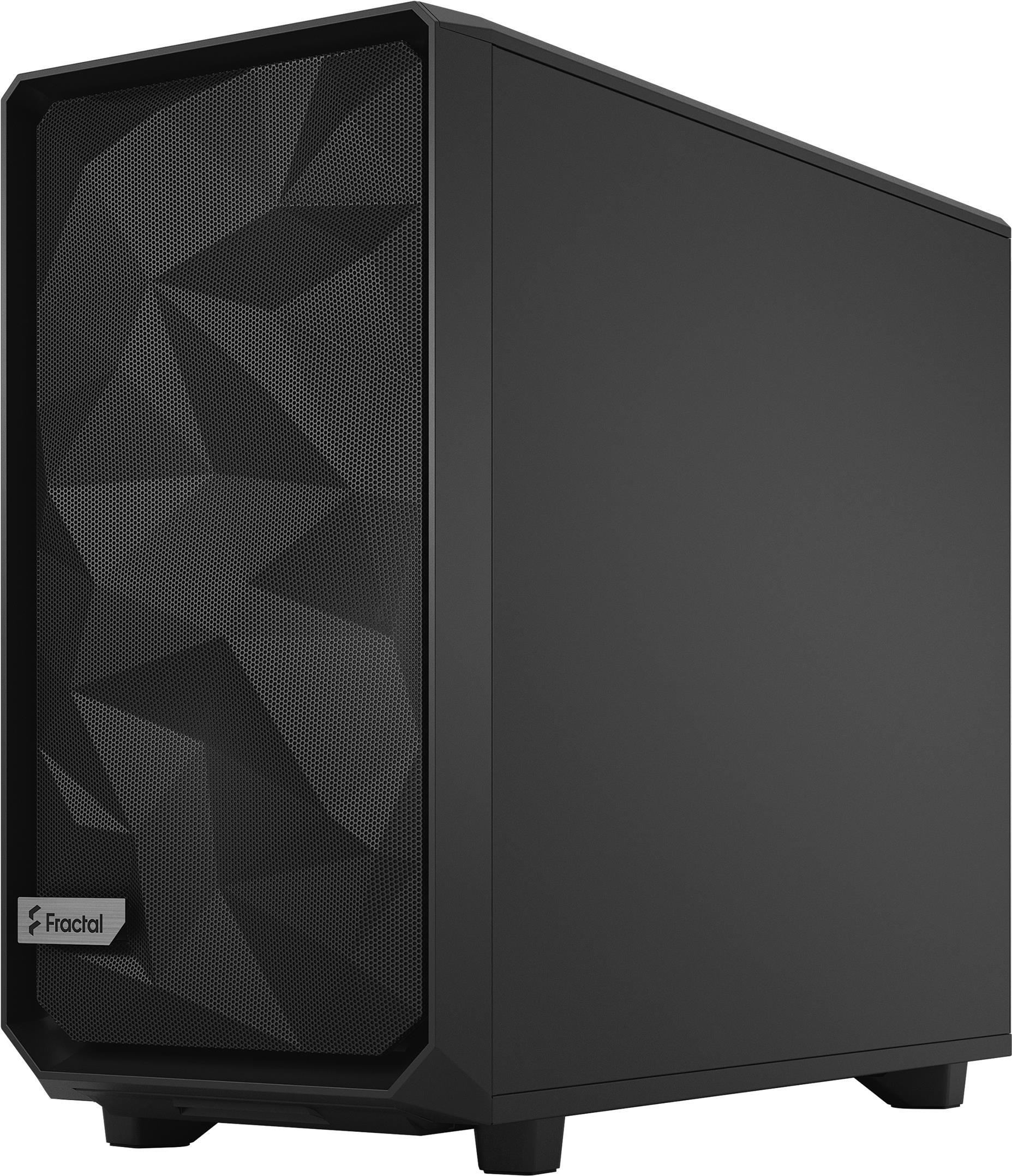 Fractal Design Meshify 2 - Tower - Erweitertes ATX - Seitenteil mit Fenster (gehärtetes Glas) - keine Spannungsversorgung (ATX) - Schwarz - USB/Audio (FD-C-MES2A-03)