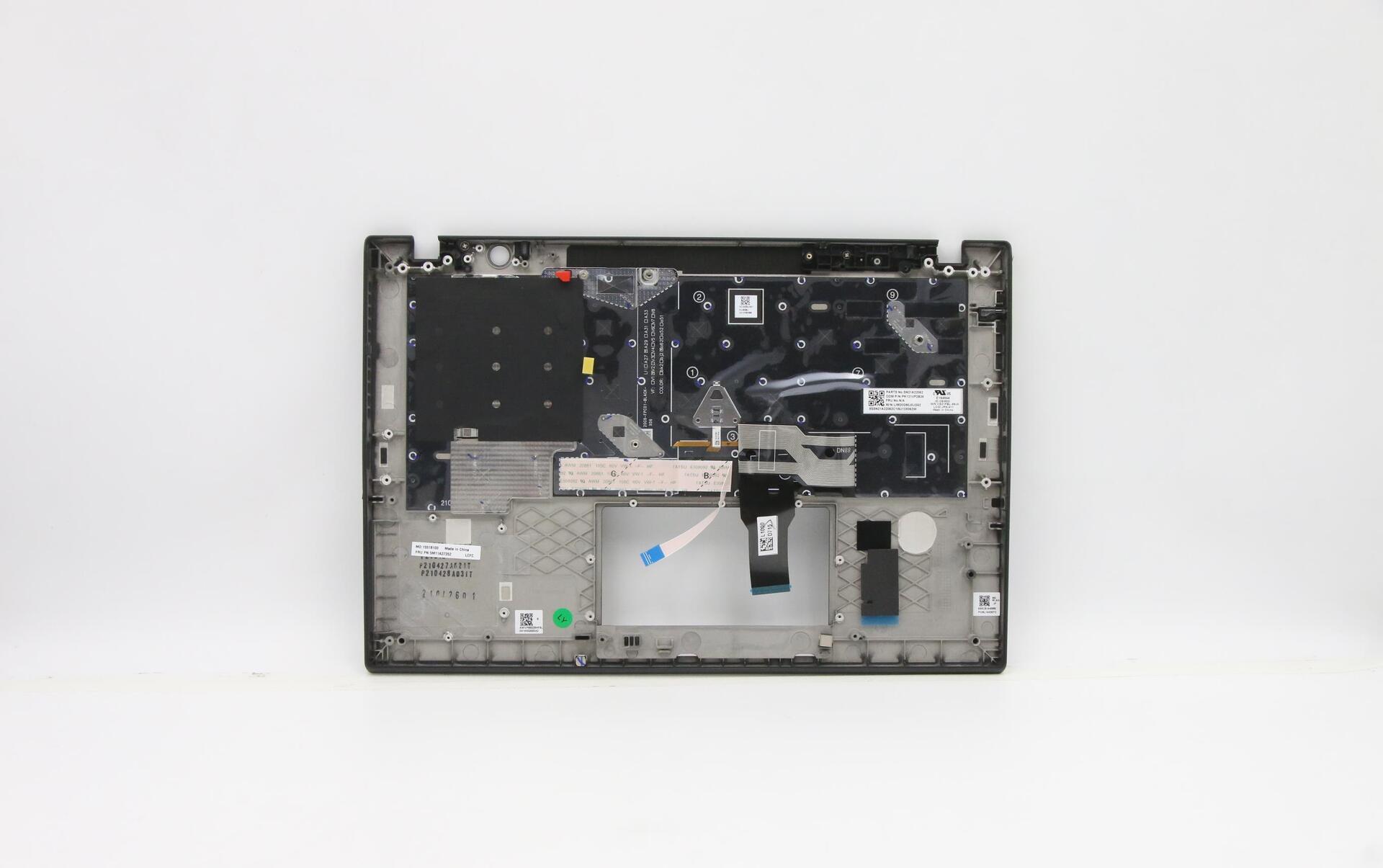Lenovo - Ersatztastatur Notebook - hinterleuchtet - Dänisch - Schwarz - mit obere Abdeckung - für ThinkPad T14s Gen 2 20WM, 20WN (5M11A37548)