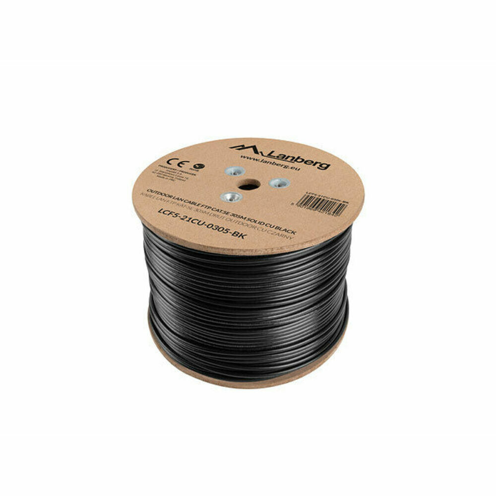 Cavo di Rete Rigido FTP Categoria 5e Lanberg LCF5-21CU-0305-BK Nero 305 m