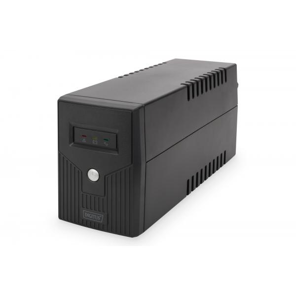 Digitus USV linea interattiva, 600 VA/360 W (LINE-INTERACT.UPS 600 VA/360W - 12V/7AH X1 2X CEE7/7 AVR LED DP)