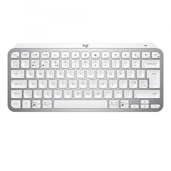 Logitech MX Keys Mini (MXKEYS MINI WRLS ILLUMINATED KB - PALE GREY - US INT.L - INTNL) - Versione Tedesca