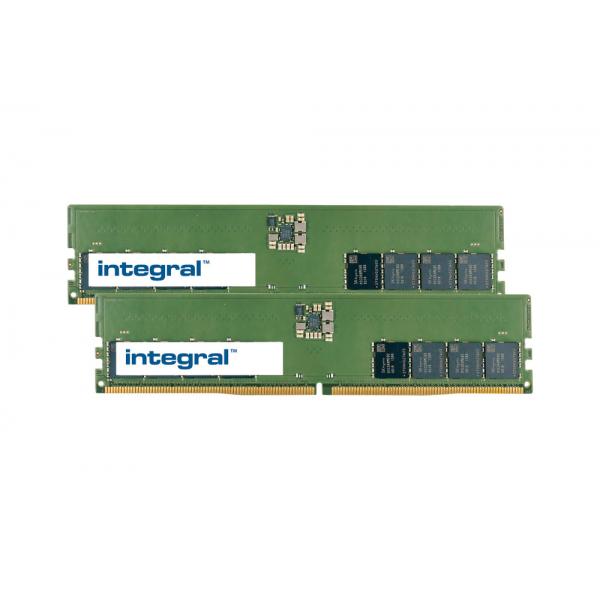 Integral KCP548US8K2-32-IN memoria 32 GB 2 x 16 GB DDR5 4800 MHz (32GB [2x16GB] PC RAM MODULE KIT DDR5 4800MTs PC5-38400 UNBUFFERED NON-ECC DIMM 1.1V 2GX8 CL40 INTEGRAL)