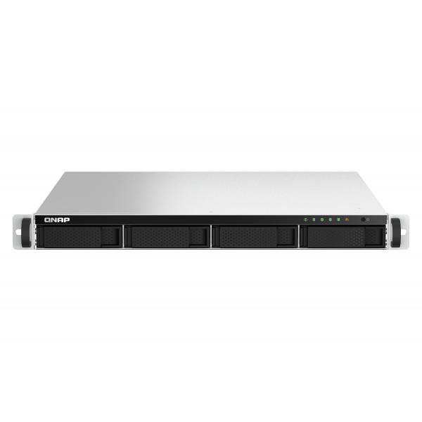QNAP TS-464U-RP NAS Rack [1U] Intel® Celeron® N5095 8 GB 48 TB QNAP QTS Alluminio, Nero (QNAP TS-464U-RP-8G 48TB [Seagate Exos] 4-Bay 1U rackmount NAS; Intel Celeron N5105/N5095 quad-core; burst up to 2.9 GHz; 8GB RAM onboard [not expandable]; 4 x 3.5/2.5 SATA 6Gb/s drive bays; 1 x PCIe Gen3x2 slot; 2 x 2.5GbE; Intel UHD Graphics; 4K HDMI v1.4b; 2 x USB 3.2 Gen2 Type-A+ 2 x USB 2.0; 2 x 250W PSU [3Years warranty])