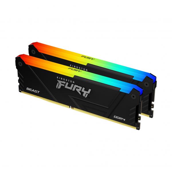 Kingston Technology FURY Beast 16GB 3200MT/s DDR4 CL16 DIMM [Kit da 2] RGB (D4 D 3200 16GB KIT 2X8 FURY BEAST RGB)