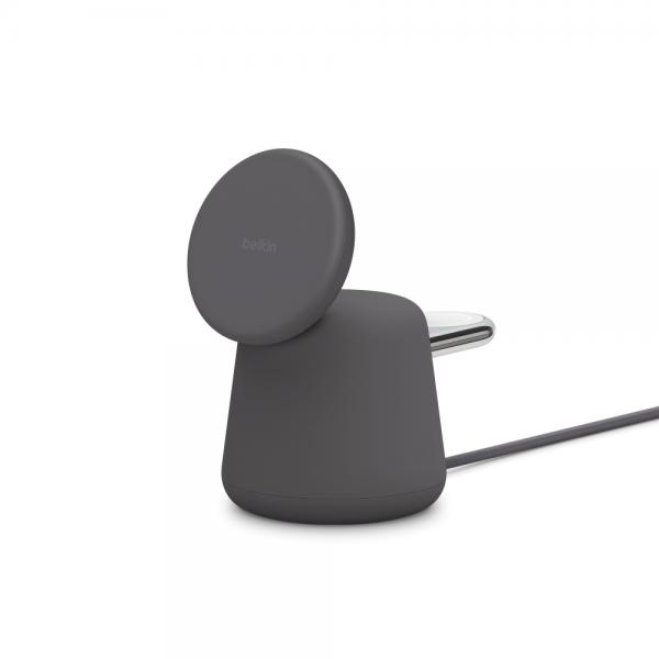 Belkin SUPPORTO RICARICA MAGSAFE 2IN1 15W - CARBONE (BOOST CHARGE PRO 2IN1 MAGSAFE - 15W CHARGING STAND CHARCOAL)