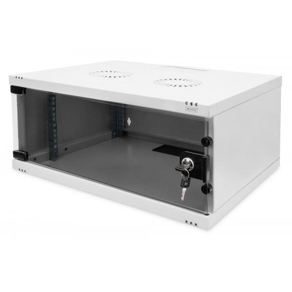 Digitus Alloggiamento a parete SOHO, smontato - 540 x 400 mm [L x P] (4HE SOHO WALLMOUNT CAB 540X400 - 4HE UNM.241X540X400MM GREY)