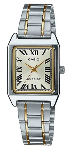 CASIO COLLECTION Mod. LADY TANK. SILVER&GOLD - CHAMPAGNE. METAL ALLOY