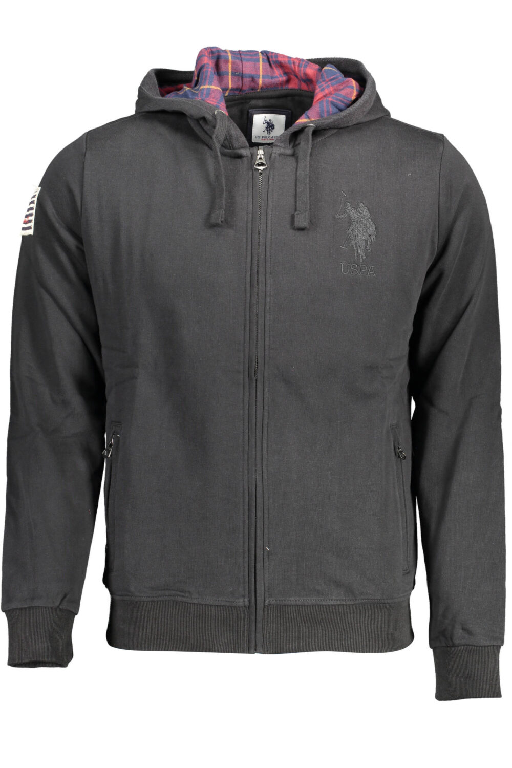 U.S. POLO FELPA CON ZIP UOMO NERO