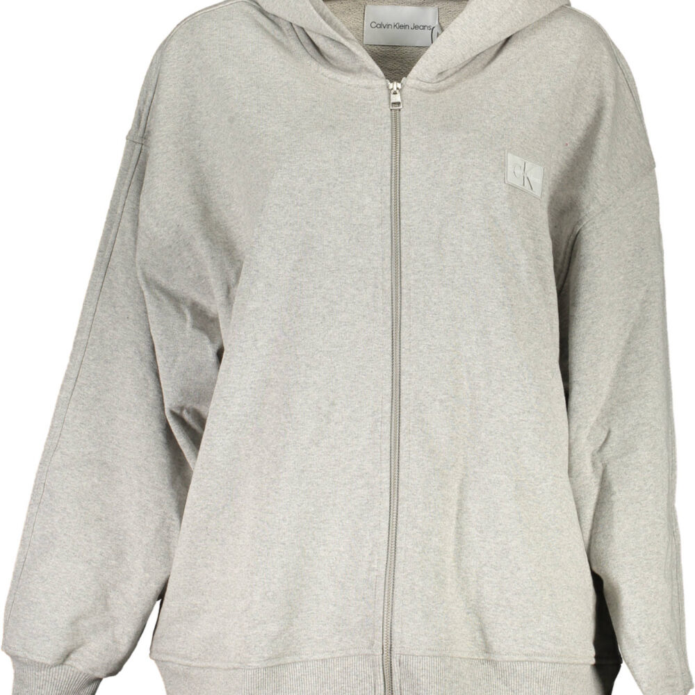 CALVIN KLEIN FELPA CON ZIP DONNA GRIGIO