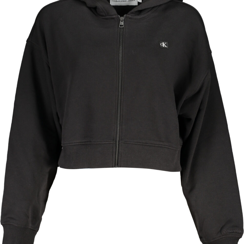 CALVIN KLEIN FELPA CON ZIP DONNA NERO
