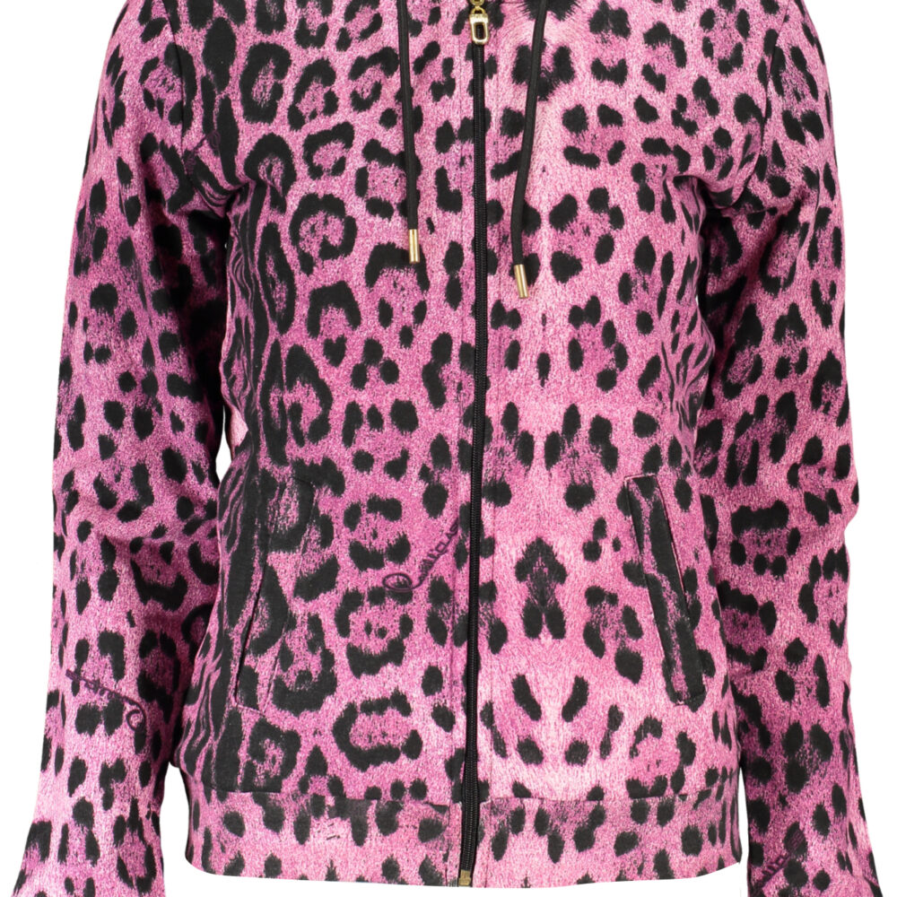 CAVALLI CLASS FELPA CON ZIP DONNA ROSA
