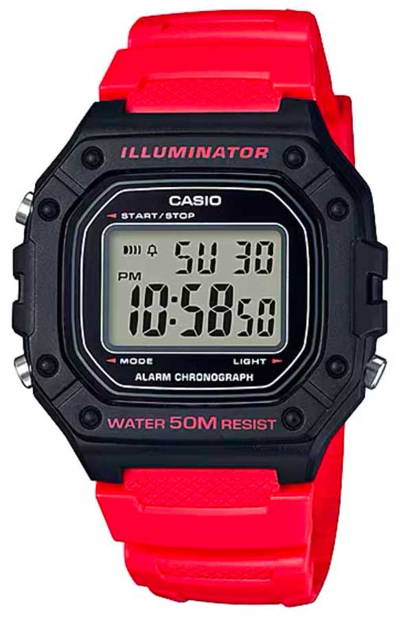 Casio W-218H Uomo Rosso 141491