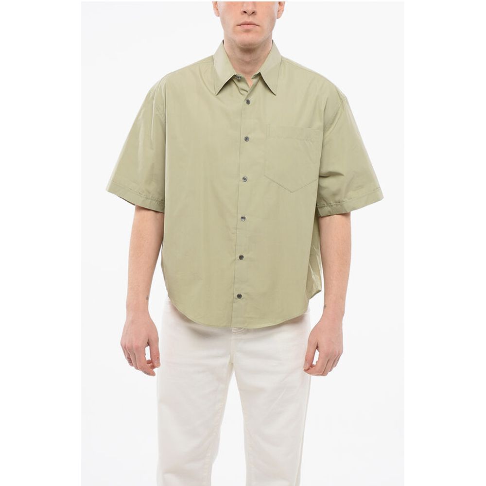 Short-sleeved Popeline Shirt with Breast-pocket
