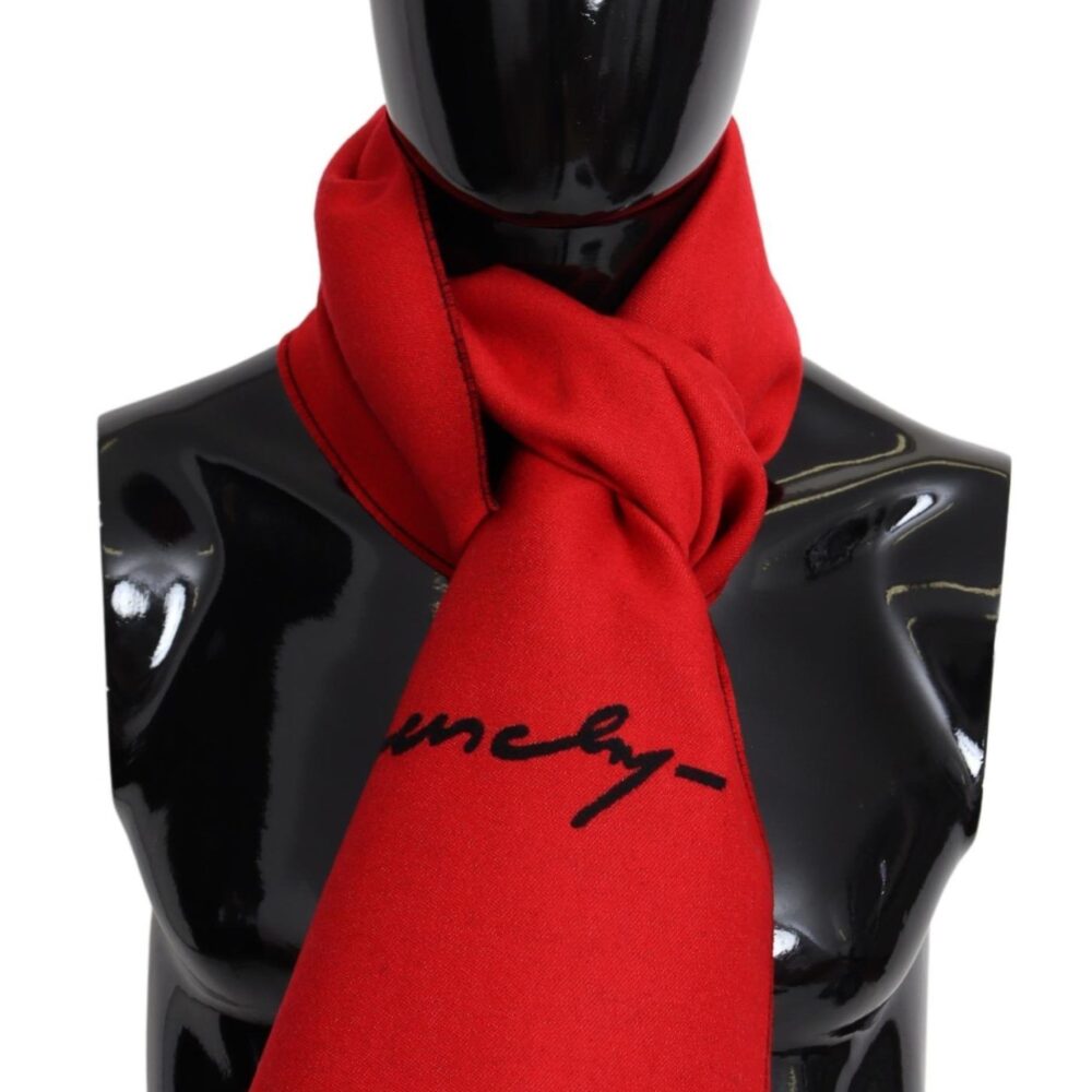 Red Black Wool Unisex Winter Warm Scarf Wrap Shawl