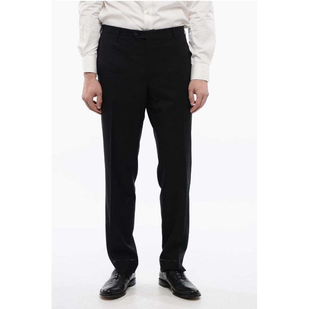 Extrafine Virgin Wool LEADER Pants with Belt Loops