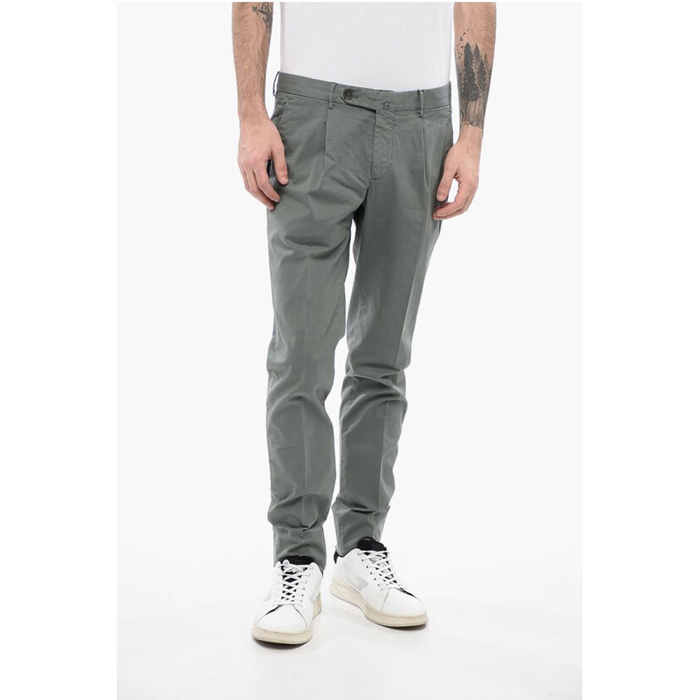 ID Stretch Cotton Chinos Pants with Belt Loops