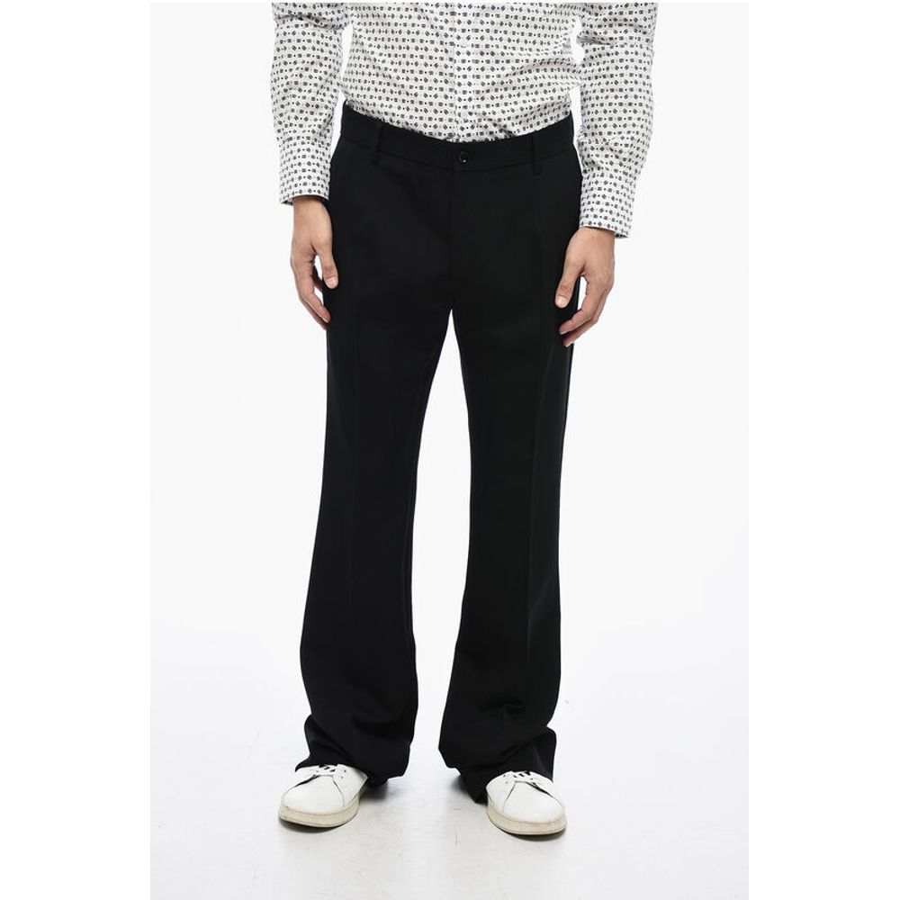 Virgin Wool Pants with Flared Fit