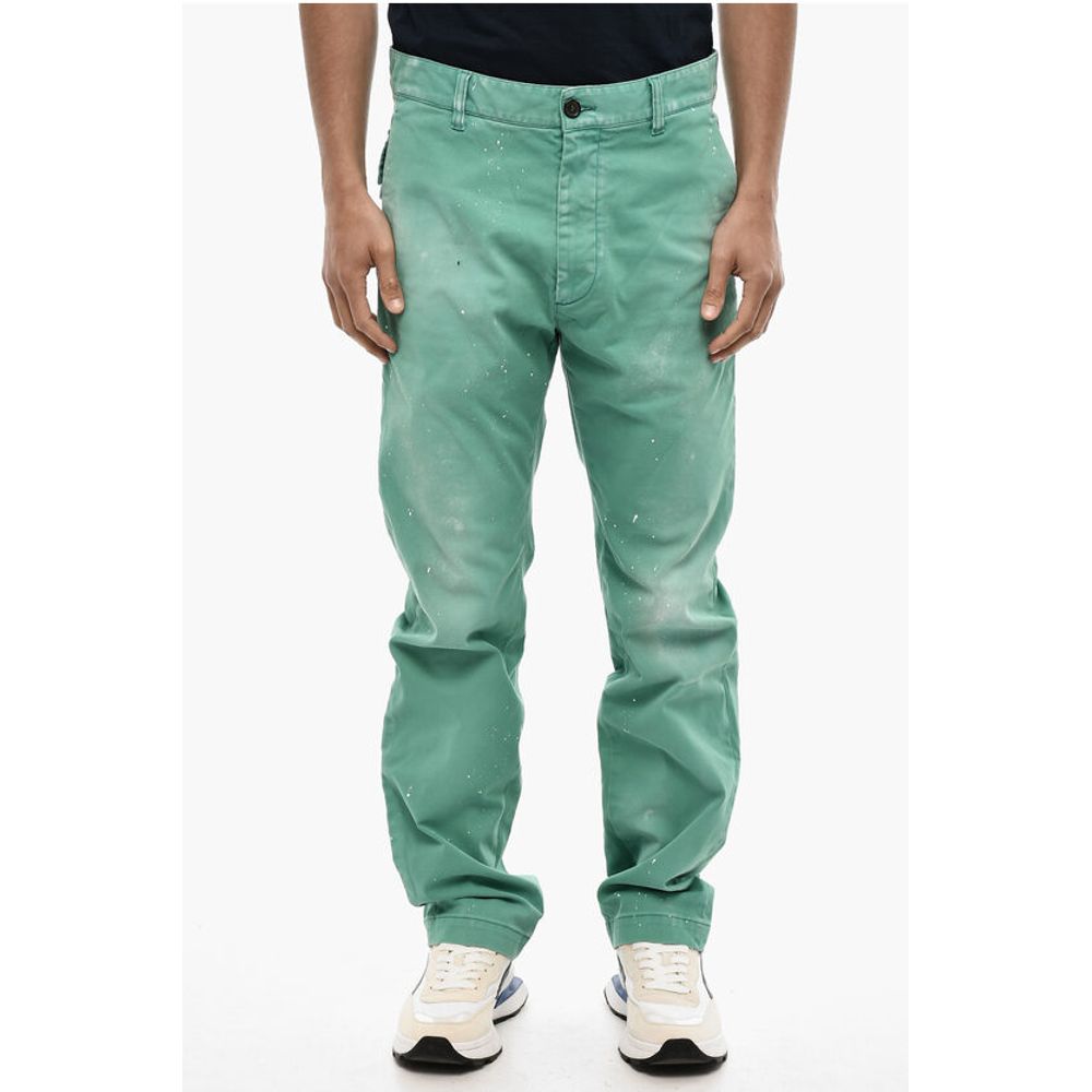 Vintage Effect Chino Pants with Patch Pockets