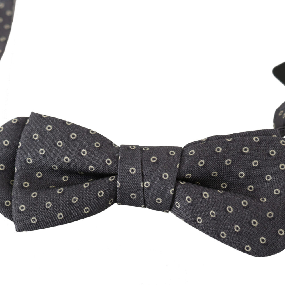 Gray Circles Silk Slim Adjustable Neck Papillon men Bow Tie