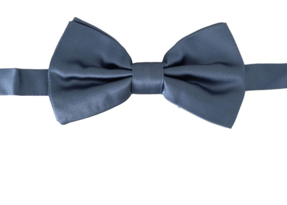 Blue 100% Silk Adjustable Neck Papillon Bow tie