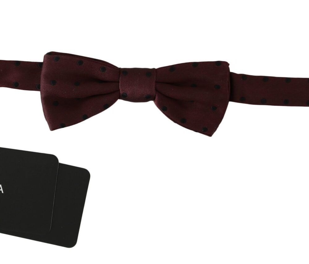 Purple Dotted Silk Adjustable Neck Papillon Bow Tie