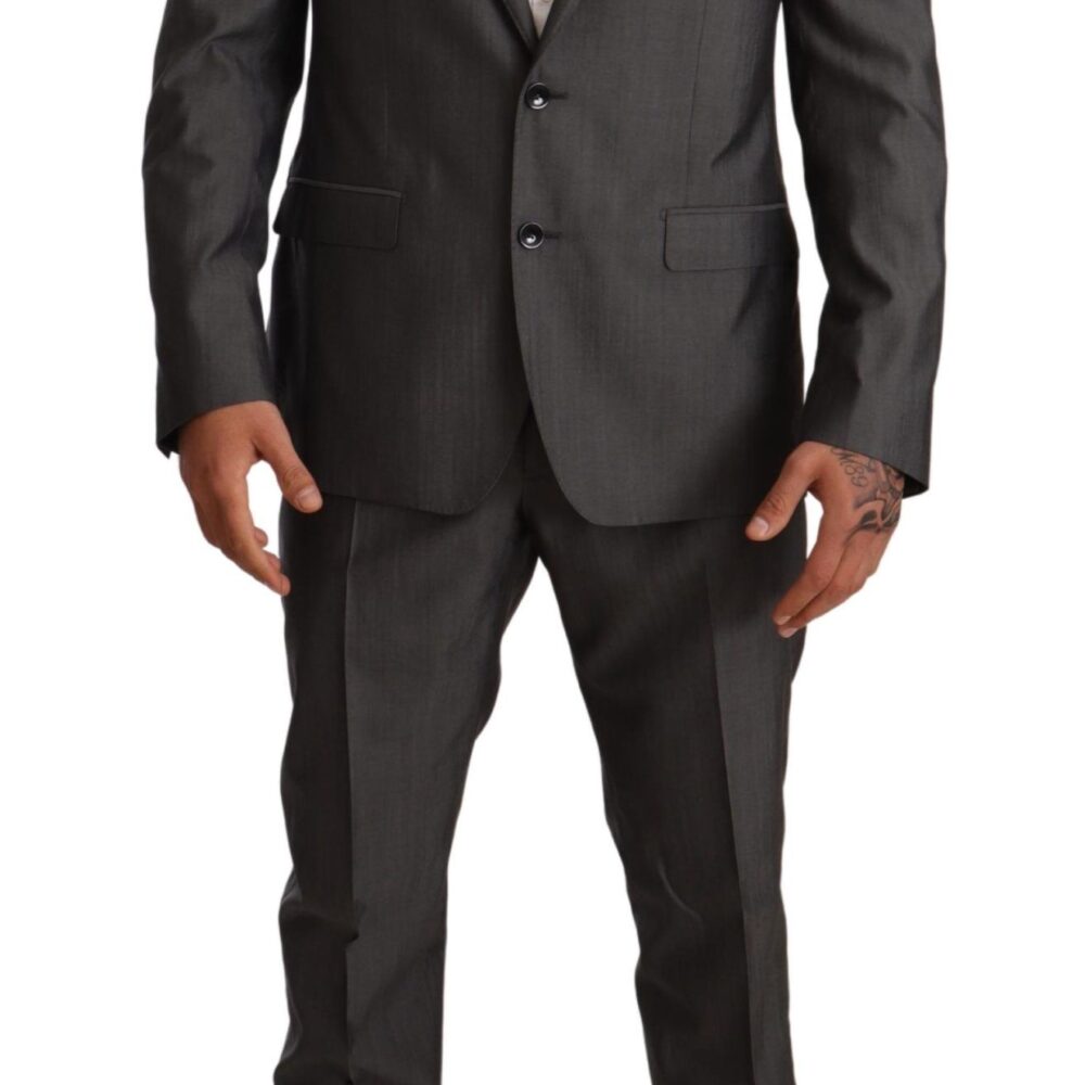 Gray Metallic MARTINI Slim Fit Set Suit