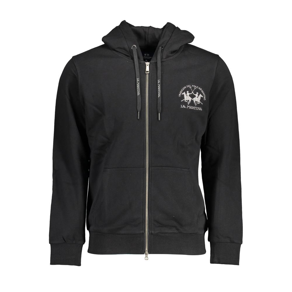 Black Cotton Men Sweater