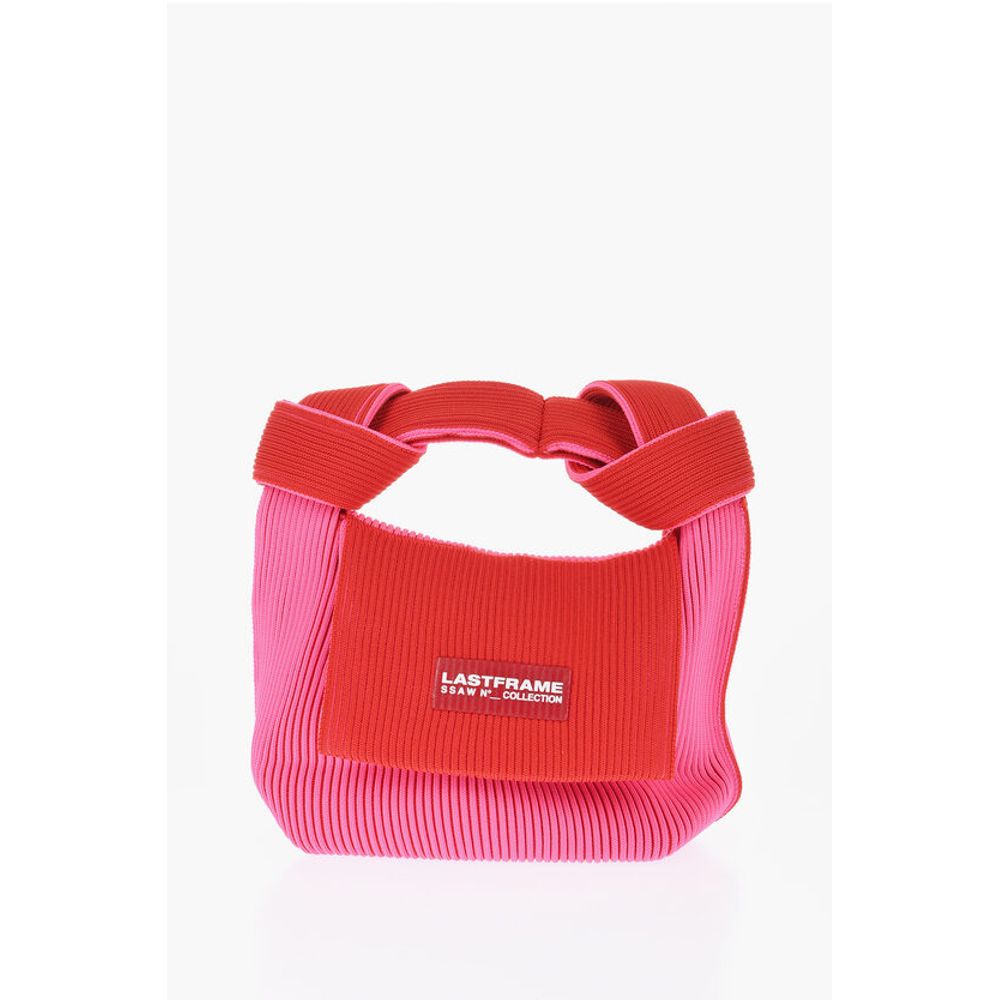 Ribbed Two-Tone Tote Bag