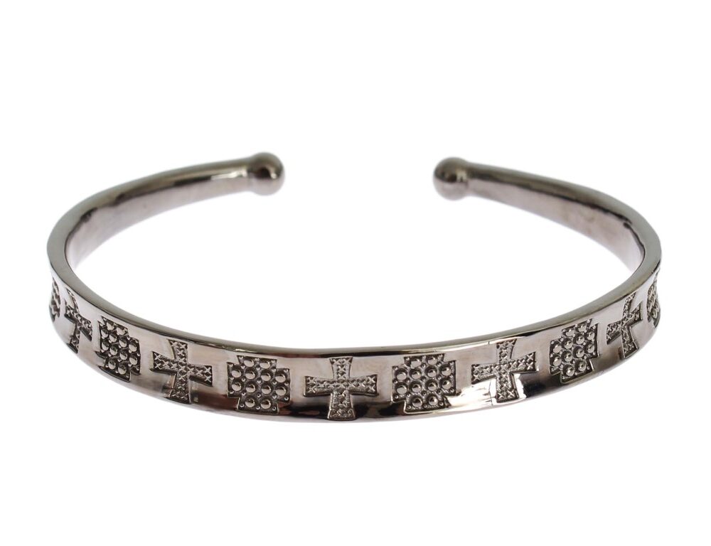 Gray Rhodium 925 Silver Bangle Bracelet