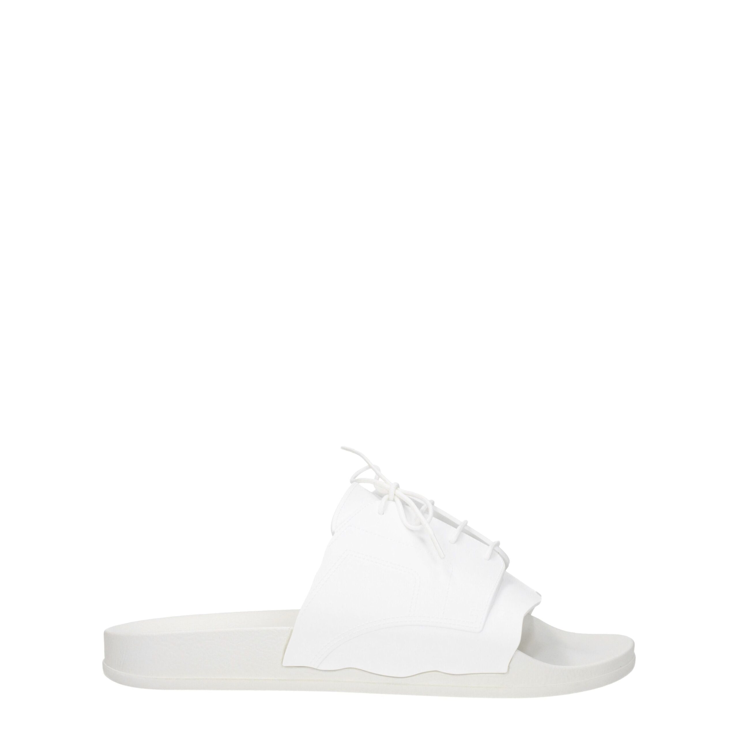 White Cotton Slippers Sandals
