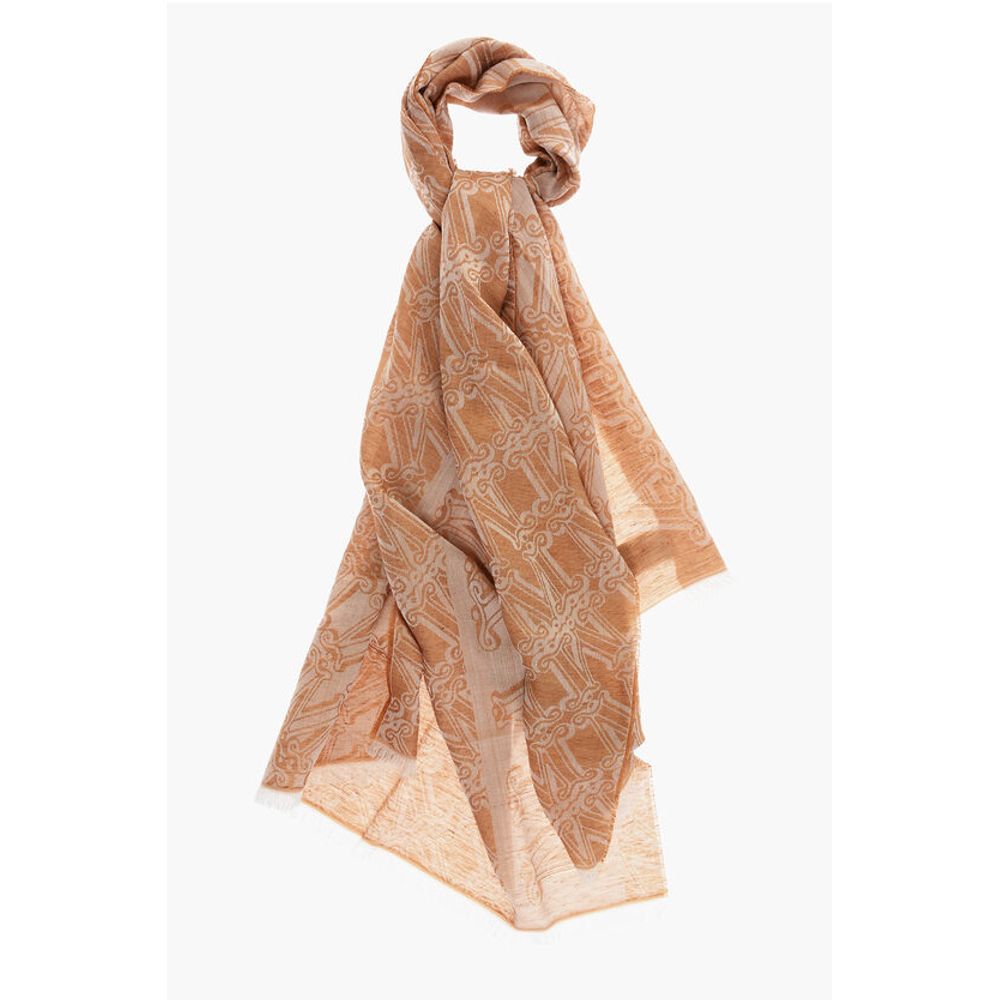 Embroiderd Wool Silk and Linen ELEONOR Scarf