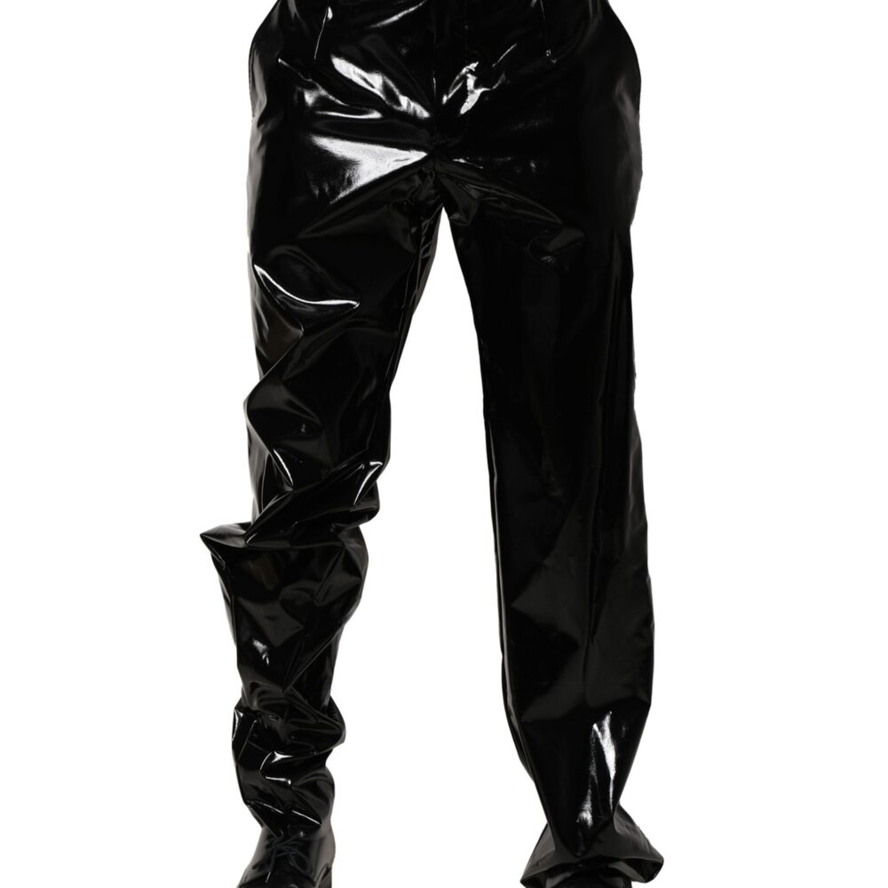 Black Nylon Straight Men Pants