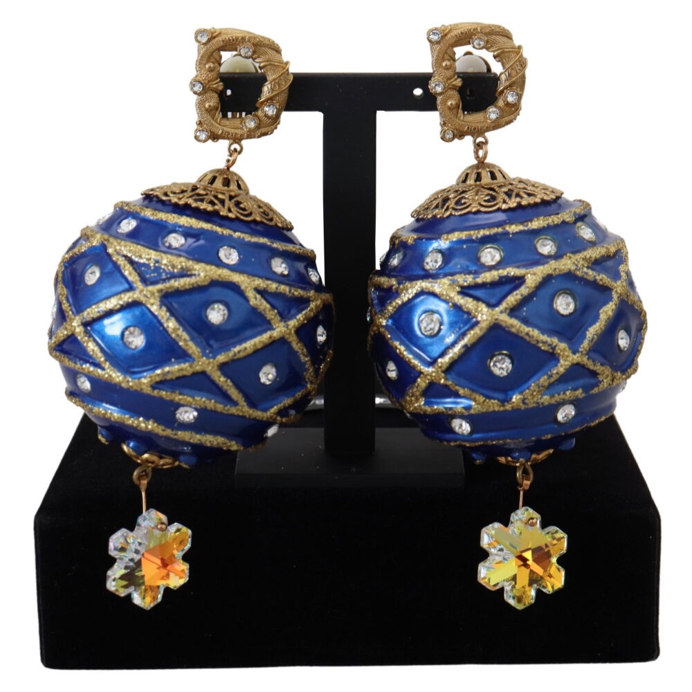 Elegant Dangling Crystal Christmas Ball Earrings