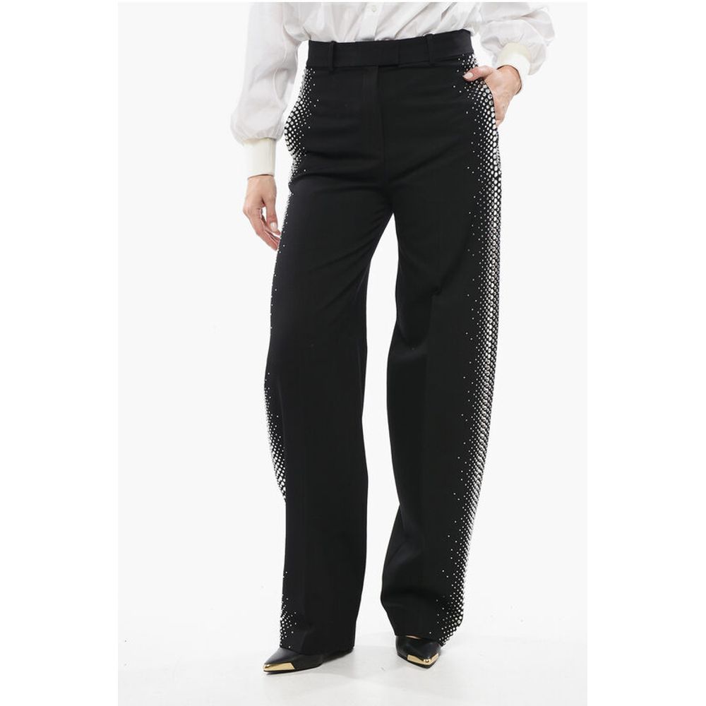 Jagger Wide-leg Pants with Rhinestones