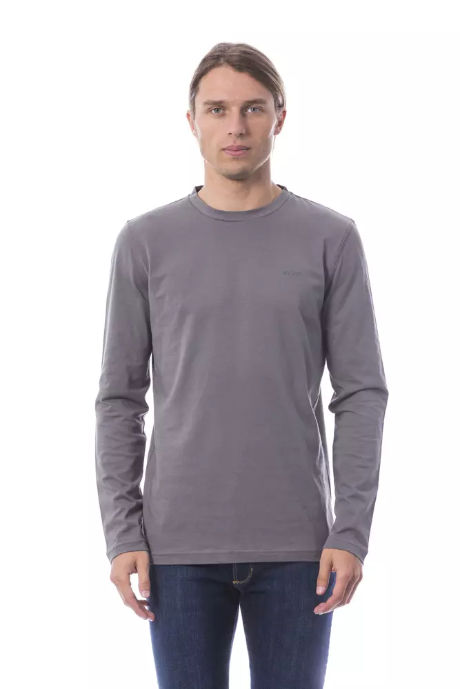 "Gray Cotton Men T-Shirt"