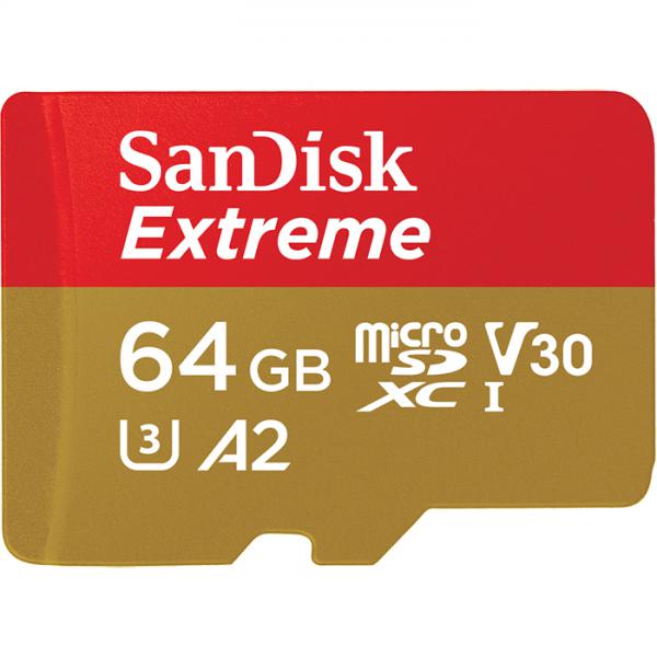 SanDisk Extreme - Scheda di memoria flash (adattatore da microSDXC a SD incluso)