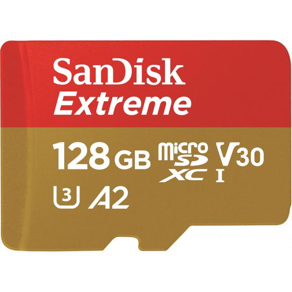 SanDisk Extreme - Scheda di memoria flash (adattatore da microSDXC a SD incluso)