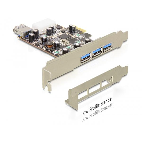 Delock Scheda PCI Express > 3 USB 3.0 esterne + 1 interna