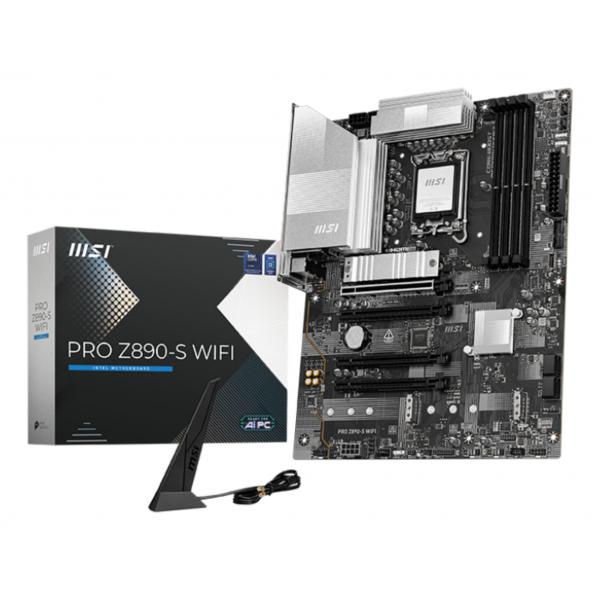 MSI PRO Z890-S WIFI - scheda madre - ATX - presa LGA1851 - chipset Z890 - USB-C 3.2 Gen 2x2, USB 3.2 Gen 1 - LAN 2,5 Gigabit, Wi-Fi 7, Bluetooth - grafica integrata (CPU richiesta)