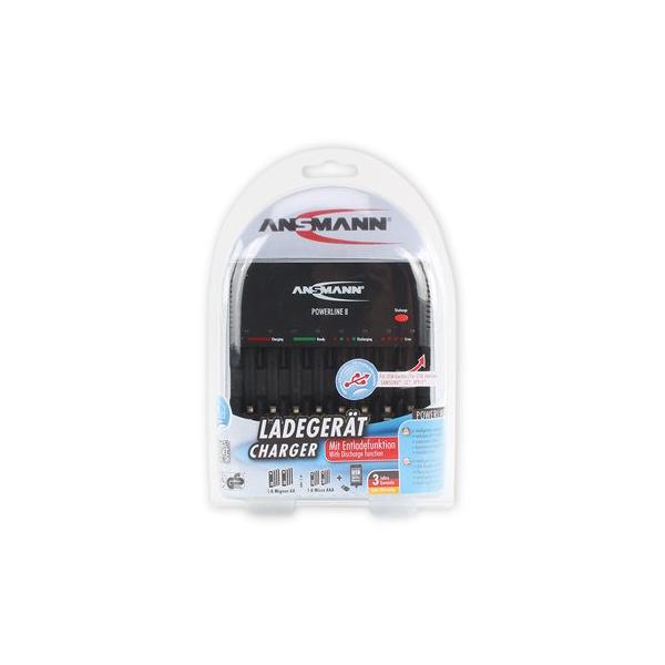 Ansmann Powerline 8 - caricabatteria/alimentatore - carica 8 batterie (USB)
