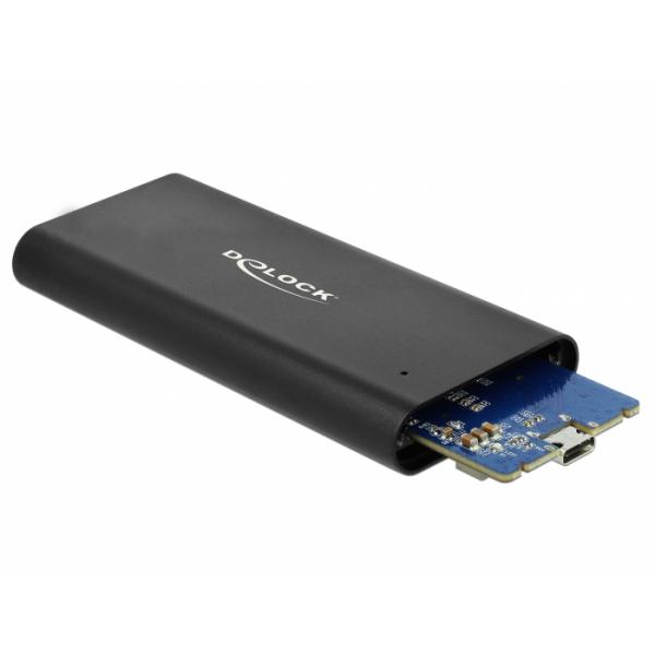 Delock Speichergehäuse - M.2 - M.2 NVMe Card - USB 3.1 (Gen 2)