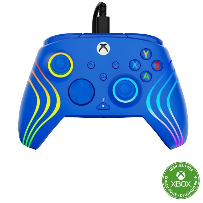 Gamepad - Xbox Series X§S, Xbox One e PC - Afterglow Wave - RGB - Cablato - Blu - TURTLE BEACH