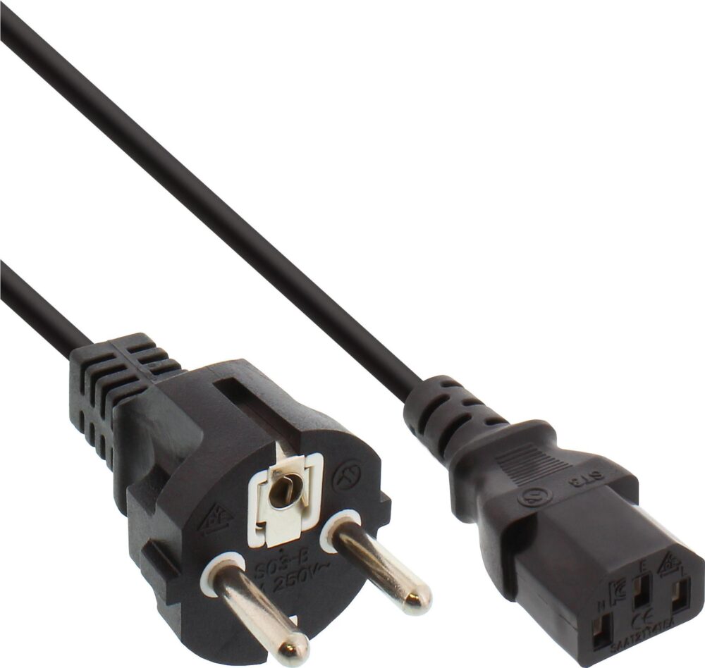 InLine 40er Bulk-Pack Netzkabel Schutzkontakt gerade auf Kaltgerätestecker C13 - Kabel - Strom/Netzteil - 1,5 m (B-16651A)