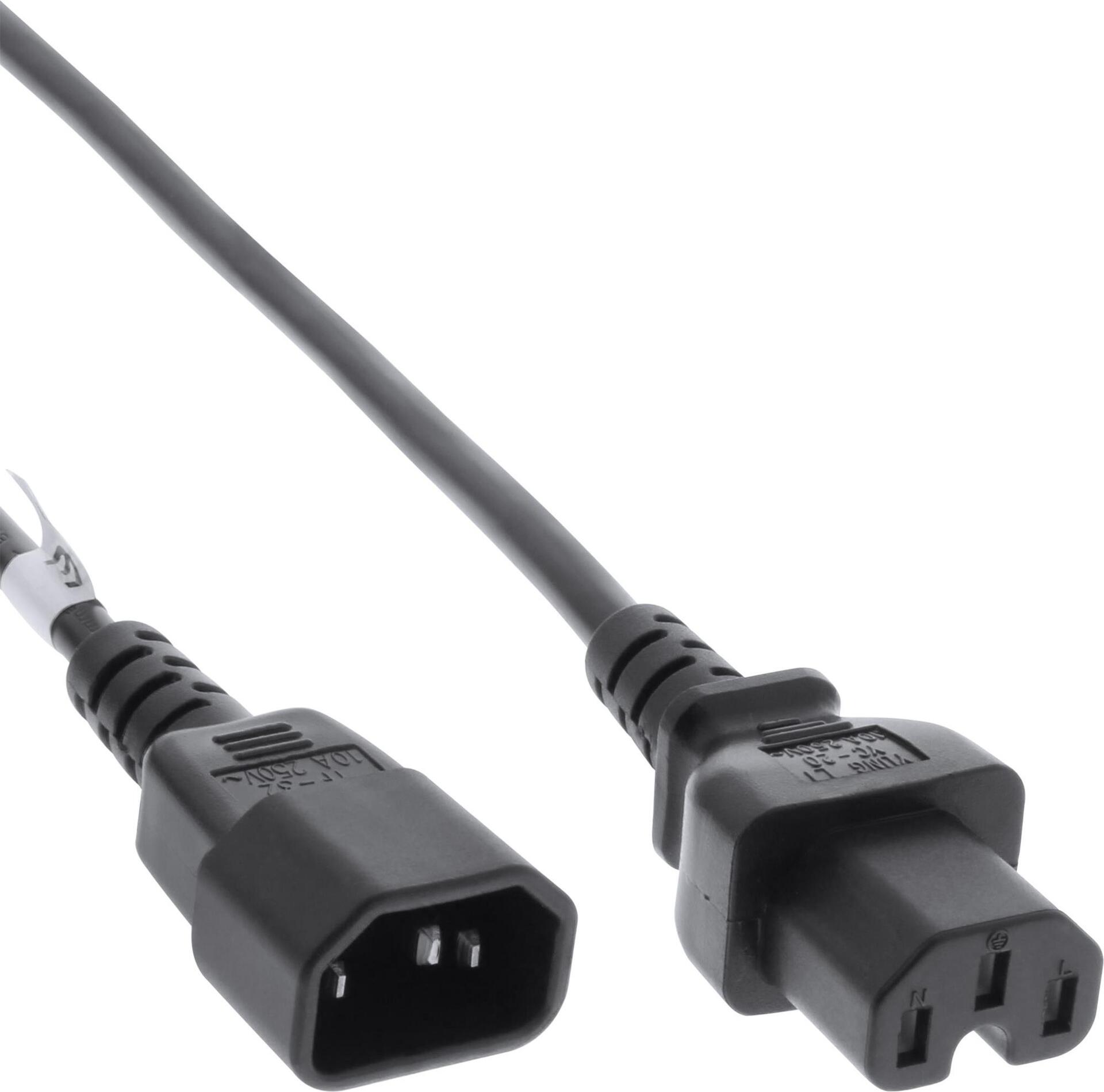 InLine 20er Bulk-Pack Netzkabelverlängerung Warmgerätestecker gerade C15 auf - Kabel - 3 m - IEC (B-16811C)