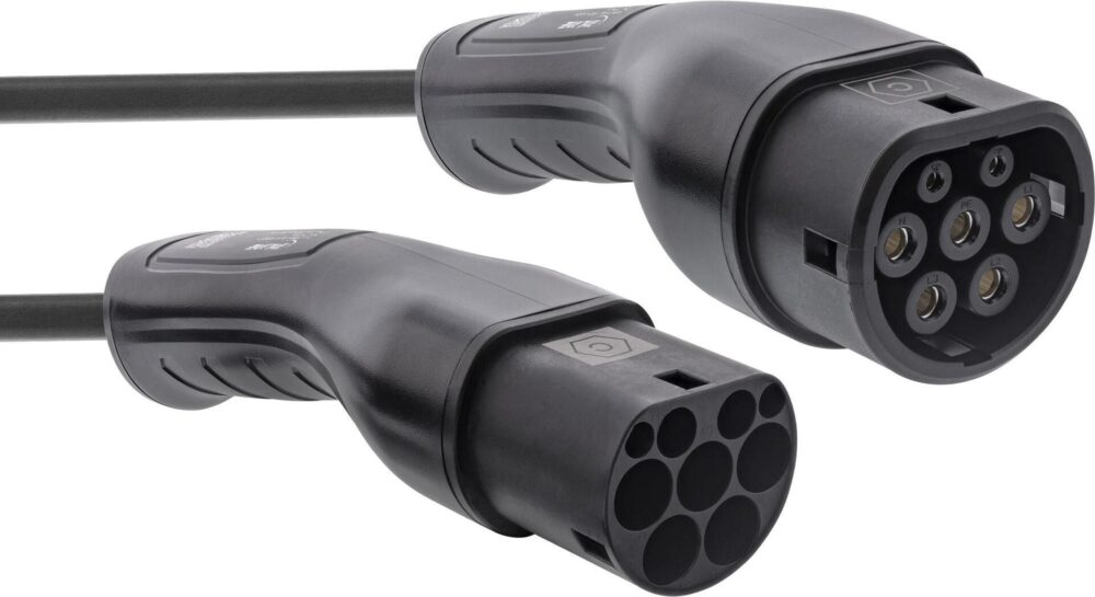 InLine® EV Spiral-Autoladekabel 22kW Typ2, 3-phasig, 7,5m (16287S)
