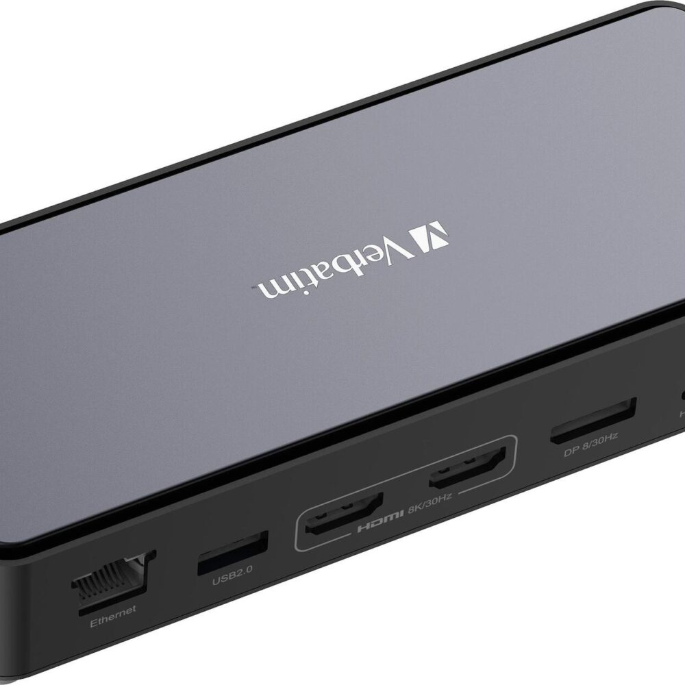 Verbatim Pro - Dockingstation - USB-C - 2 x HDMI, DP - SSD 256GB - 1GbE - 100 Watt (32174)